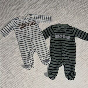 2 for $15 🧸 Striped Little Brother Baby 2pc Set